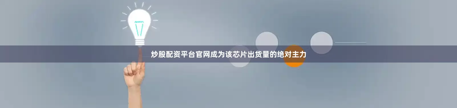 炒股配资平台官网成为该芯片出货量的绝对主力